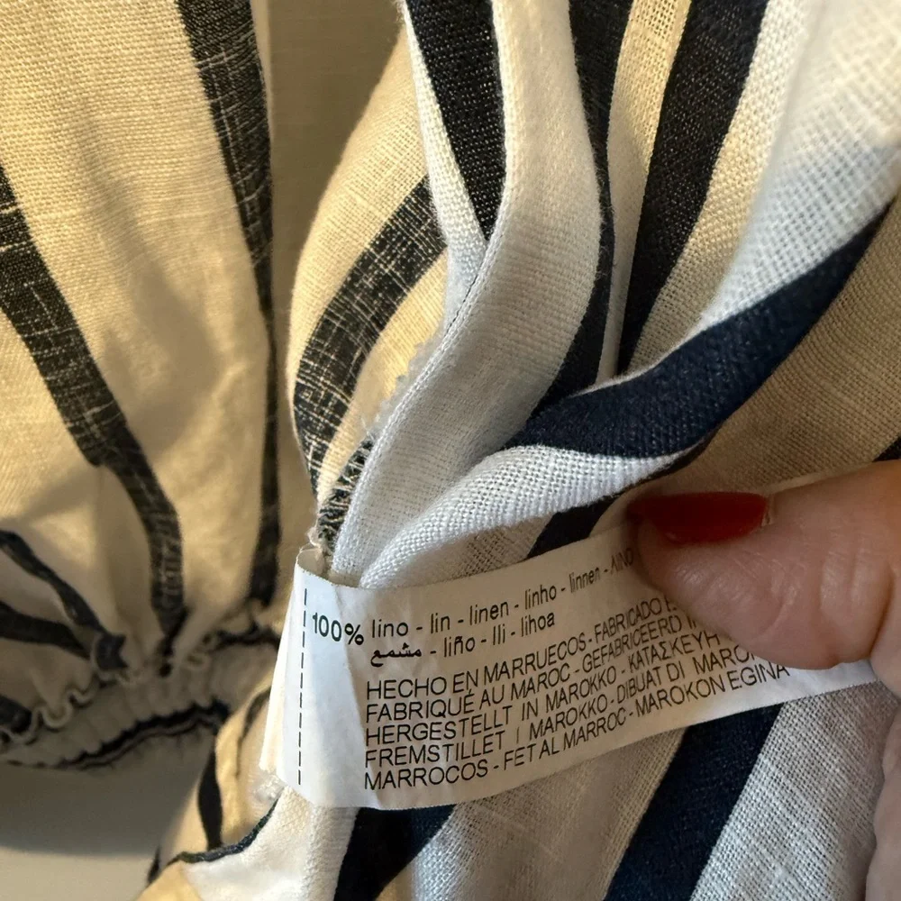 Zara Navy and White Striped Crop Top - Picture 4 of 6